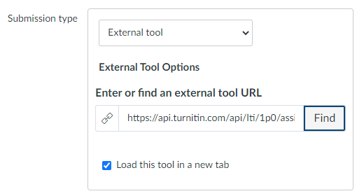 Turnitin external tool